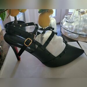 Rivet Details Ankle Strap Stilleto